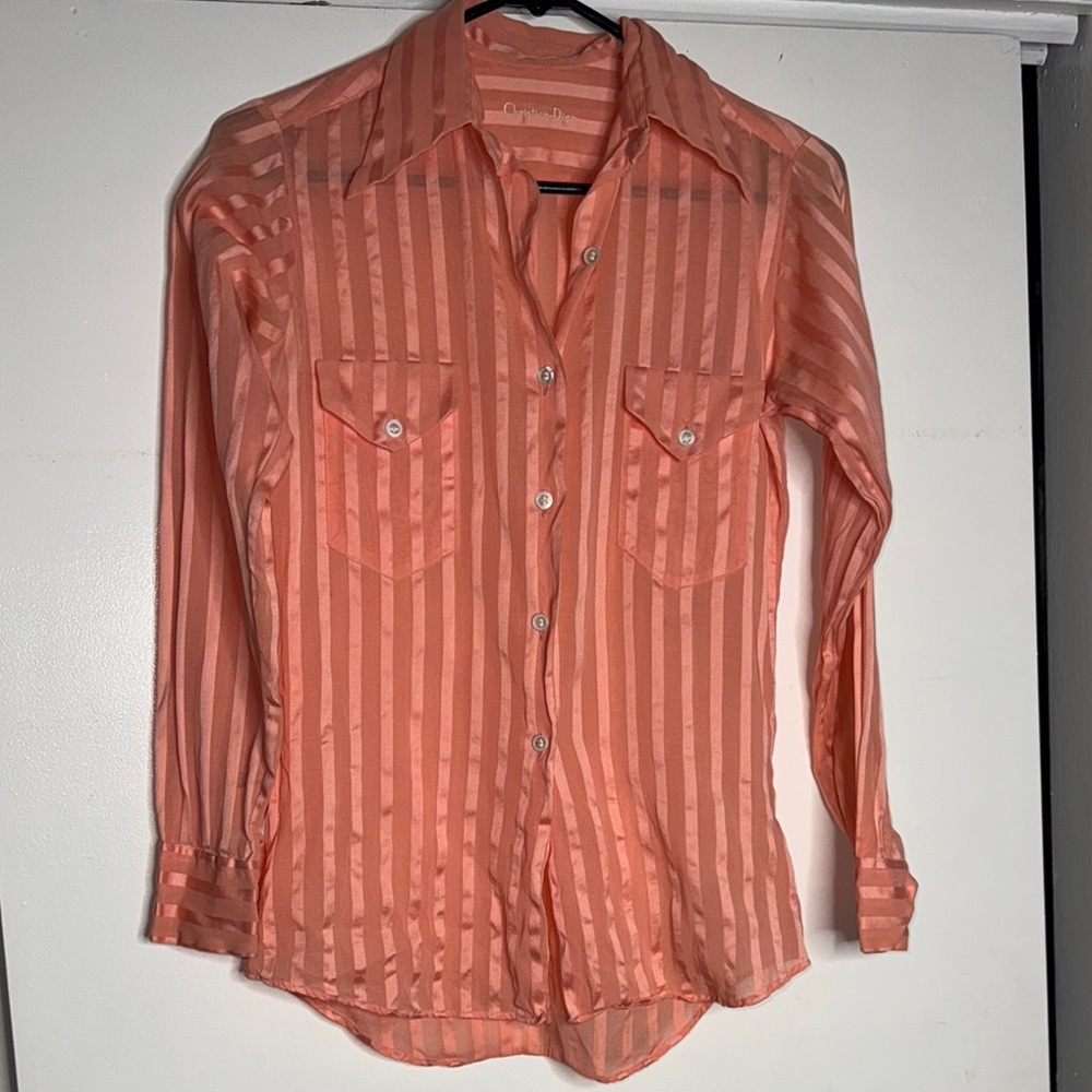 Christian Dior Orange Striped Shirt
